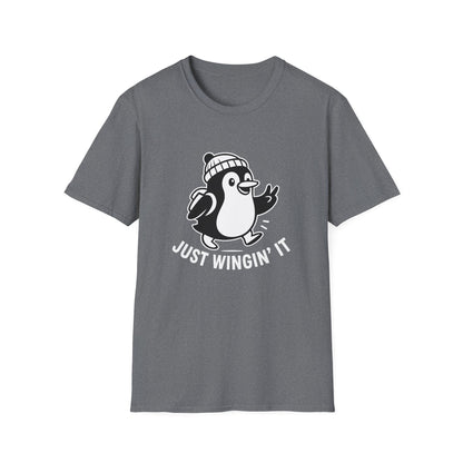 Penguin T-Shirt - 'Just Wingin' It' Softstyle Tee